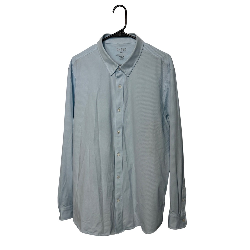 Rhone Commuter Shirt Mens XXL Blue Slim Fit Striped Performance Long Sleeve